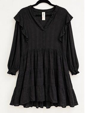 Anthropologie Amadi Rossi Black Dress L Petite